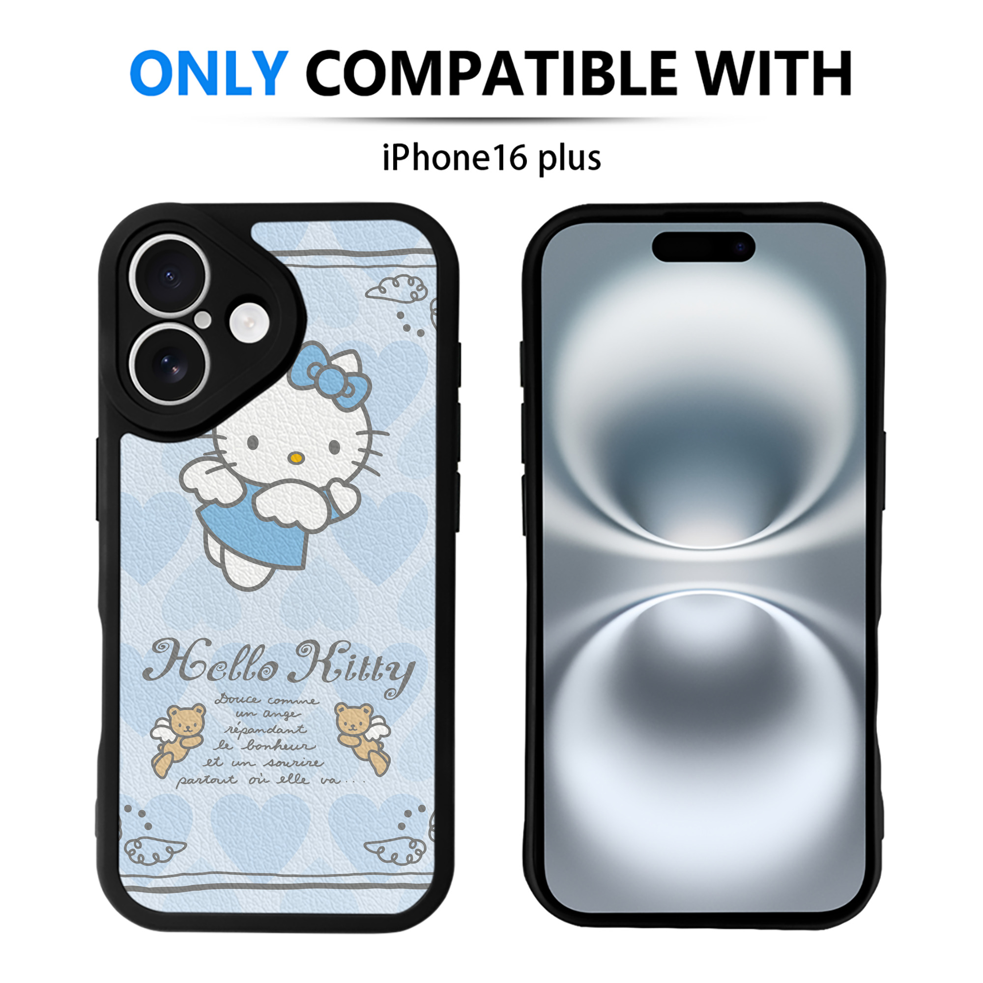 （画像用） Hello Kitty ハローキティ 【iPhone 16シリーズ対応】シリコンスマホケース（レザー調） 材質：シリコン